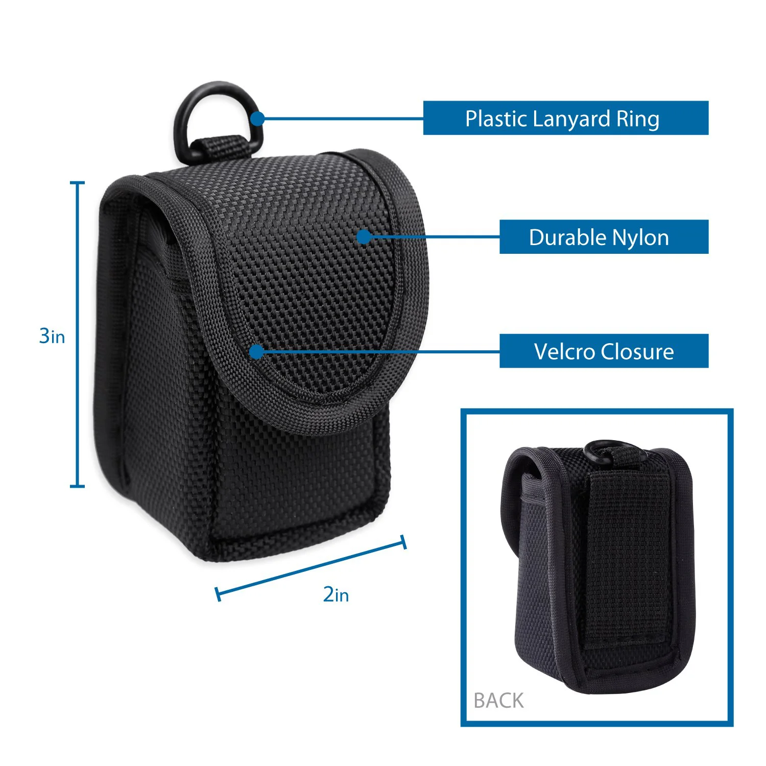 Étui pour oxymètre de pouls - étui pour moniteur de saturation O2 en nylon - étui de transport pour oxymètre de pouls SpO2 - pochette de transport pour capteur d'oxygène portable - étui pour oxymètre à doigt